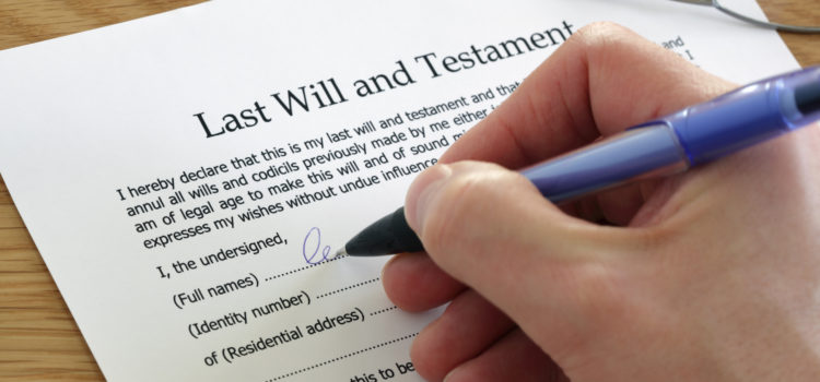 Signing a Last Will and Testament document